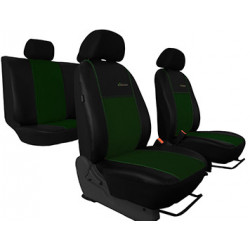 Poťahy pre Škoda Karoq style (od 2017) Exclusive Alcantara (Alcantara-koža) zelená + vrecká