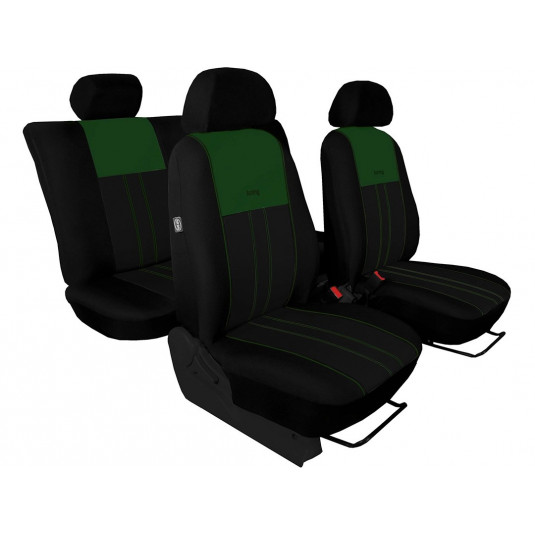 Autopoťahy Tuning Due zeleno-čierne (velour-textil)