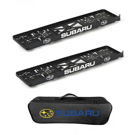 2x podložky ŠPZ  a taška SUBARU- sada