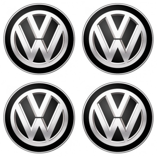 Samolepky živicové 3D VOLKSWAGEN čierne 4ks