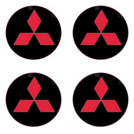 Samolepky živicové 3D Mitsubischi 4ks červené