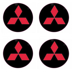 Samolepky živicové 3D Mitsubischi 4ks červené