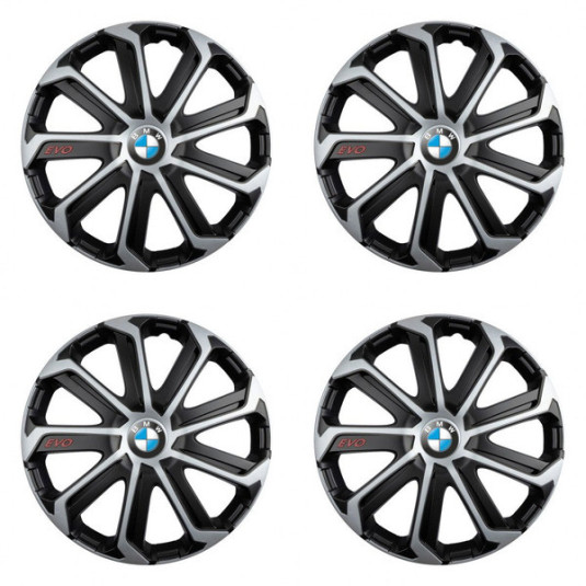 Puklice pre BMW 15 Evo black&silver