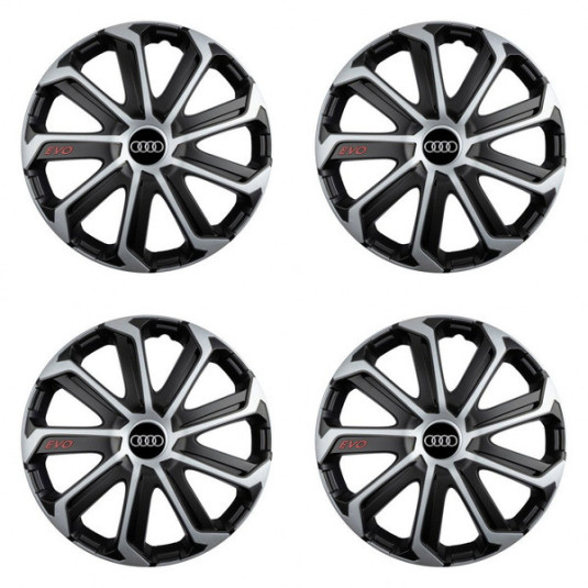 Puklice pre Audi 14 Evo black&silver
