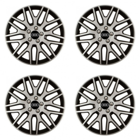 Puklice pre Audi 14 Dakar NC silver and black