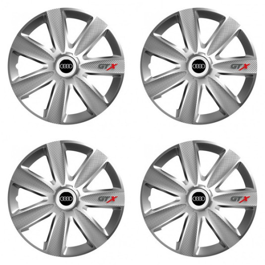 Puklice pre Audi 14 GTX CARBON silver