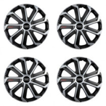 Puklice pre Audi 15 Evo black&silver