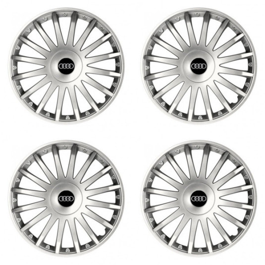 Puklice pre Audi 16 CRYSTAL silver