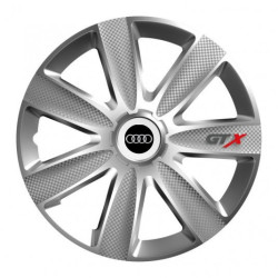 Puklice pre Audi 16 GTX CARBON silver