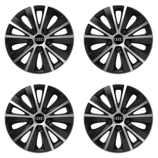 Puklice pre Audi 16 RAPIDE silver and black