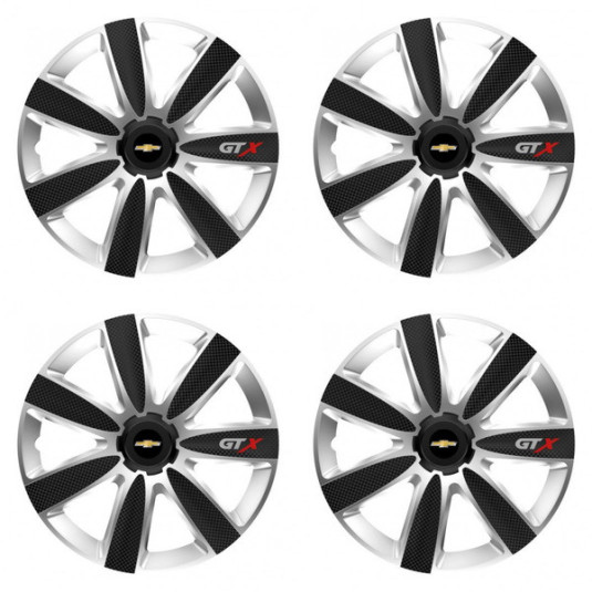 Puklice pre Chevrolet 15 GTX CARBON silver/black