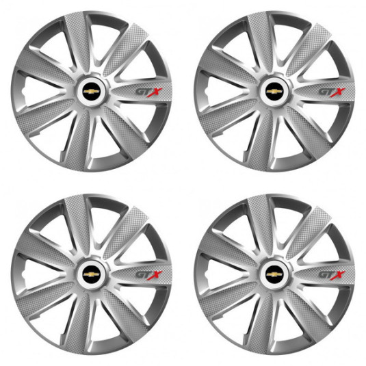 Puklice pre Chevrolet 16 GTX CARBON silver