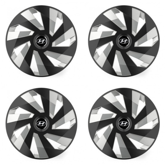 Puklice pre Hyundai 14 Vector RC black and silver