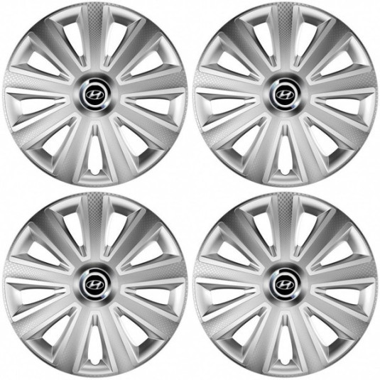 Puklice pre Hyundai 15 Aviator carbon silver