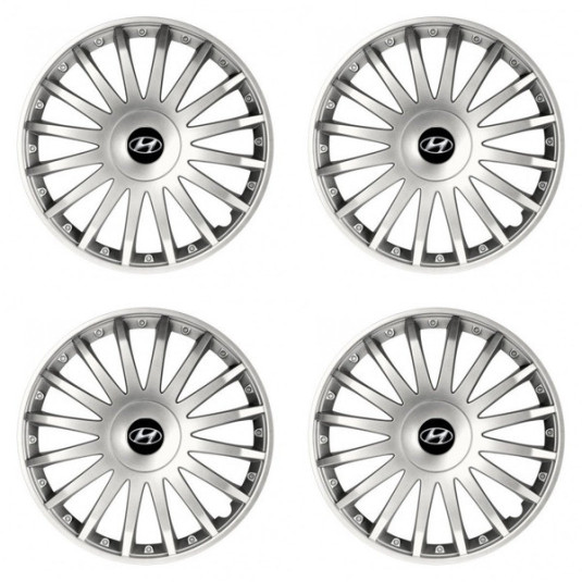Puklice pre Hyundai 16 CRYSTAL silver