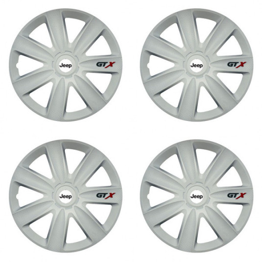 Puklice pre Jeep 14 GTX carbon white