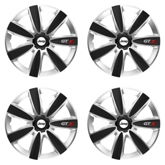 Puklice pre Jeep 15 GTX CARBON silver/black