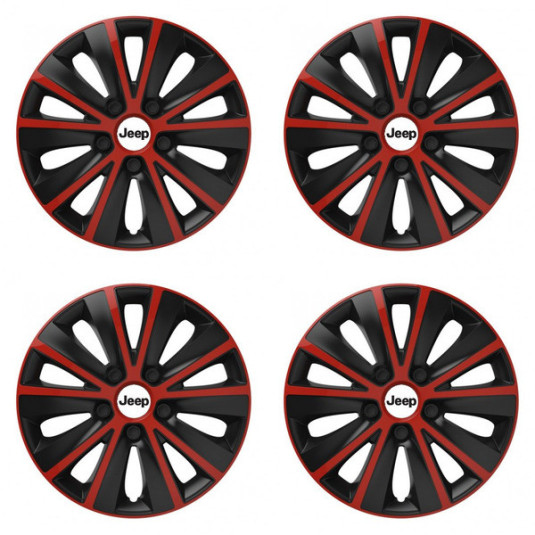 Puklice pre Jeep 16 RAPIDE red and black