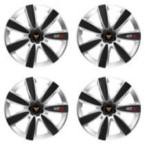 Puklice pre Cupra 14 GTX CARBON silver/black