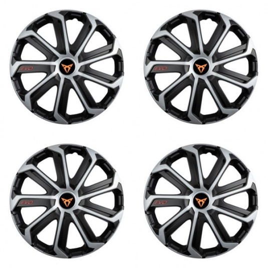 Puklice pre Cupra 15 Evo black&silver