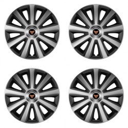 Puklice pre Cupra 16 Aviator carbon silver&black