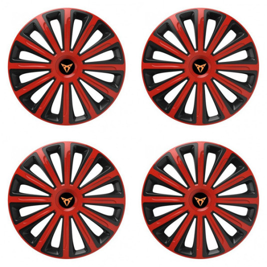 Puklice pre Cupra 16 TREND red and black