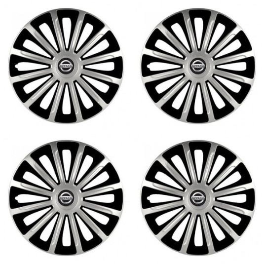 Puklice pre Nissan 15 TREND silver and black