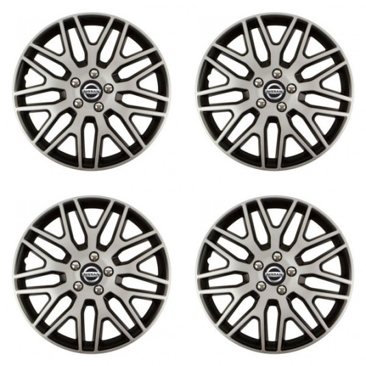 Puklice pre Nissan 16 Dakar NC silver and black