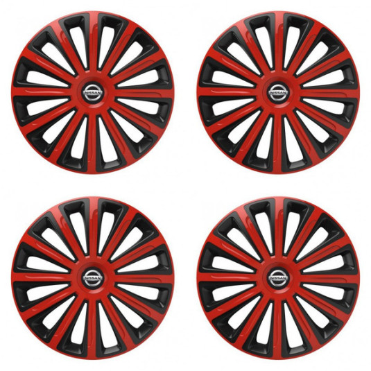 Puklice pre Nissan 16 TREND red and black