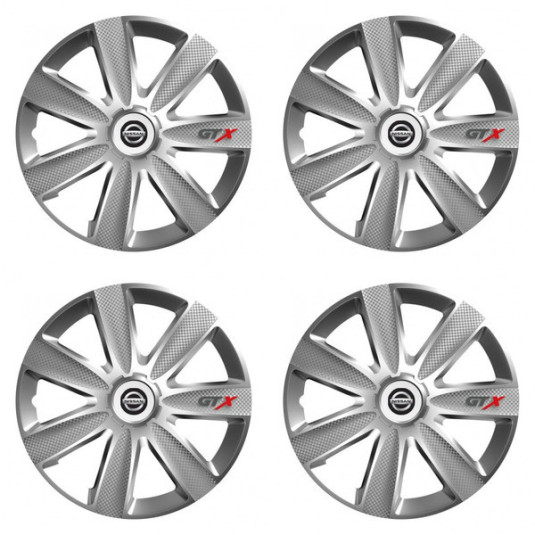 Puklice pre Nissan 16 GTX CARBON silver