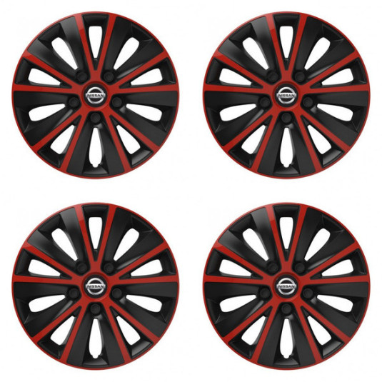 Puklice pre Nissan 16 RAPIDE red and black