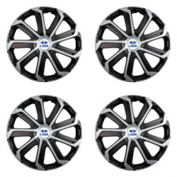 Puklice pre Lada 16 Evo black&silver