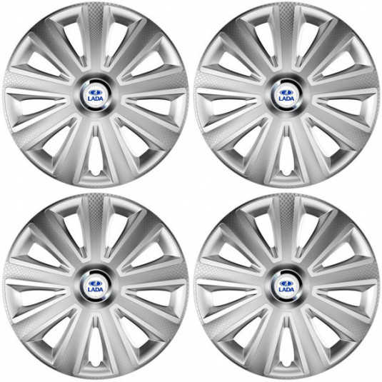 Puklice pre Lada 16 Aviator carbon RC 16 silver