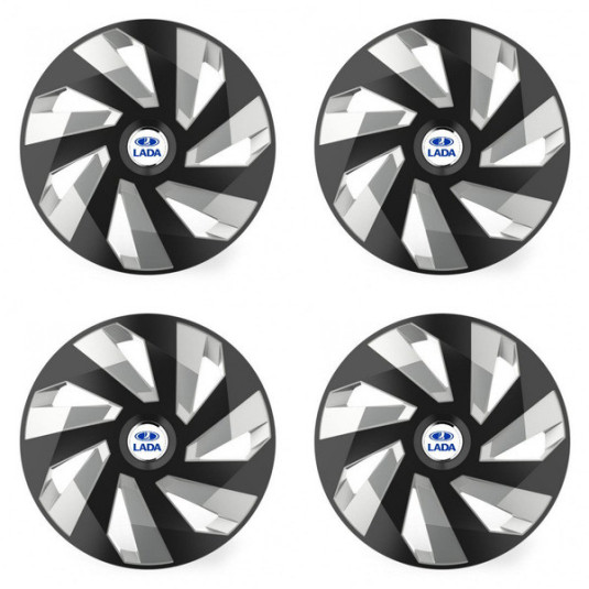 Puklice pre Lada 16 Vector RC black and silver