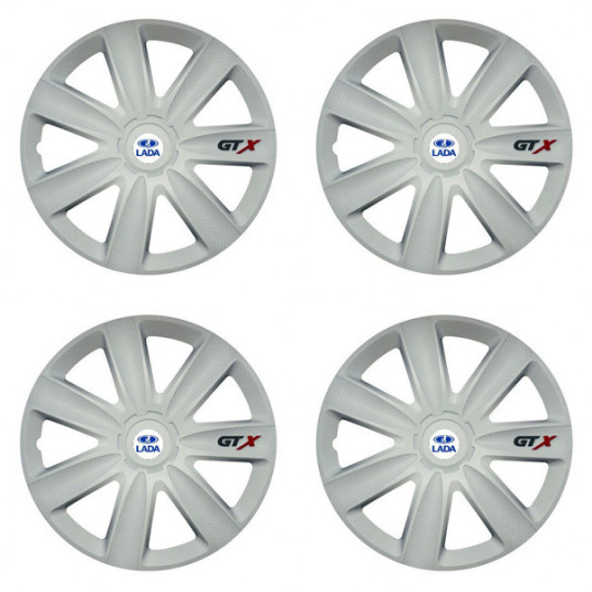 Puklice pre Lada 17 GTX carbon white