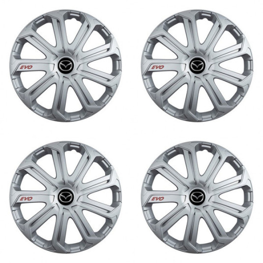 Puklice pre Mazda 15 Evo silver