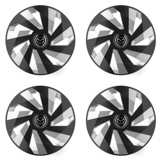 Puklice pre Mazda 15 Vector RC black and silver