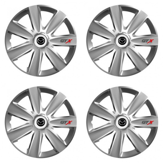 Puklice pre Mazda 15 GTX CARBON silver