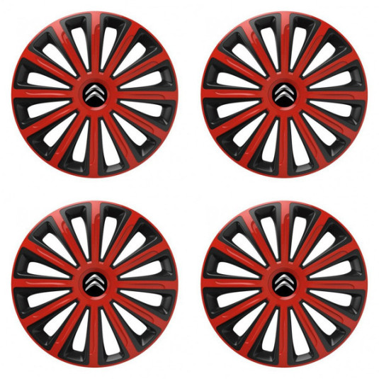 Puklice pre Citroen 15 TREND red and black