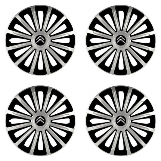 Puklice pre Citroen 15 TREND silver and black