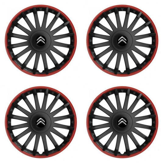 Puklice pre Citroen 15 CRYSTAL RO black