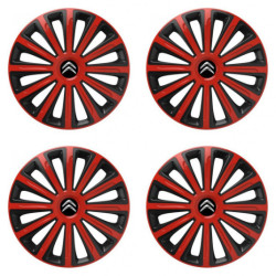 Puklice pre Citroen 16 TREND red and black