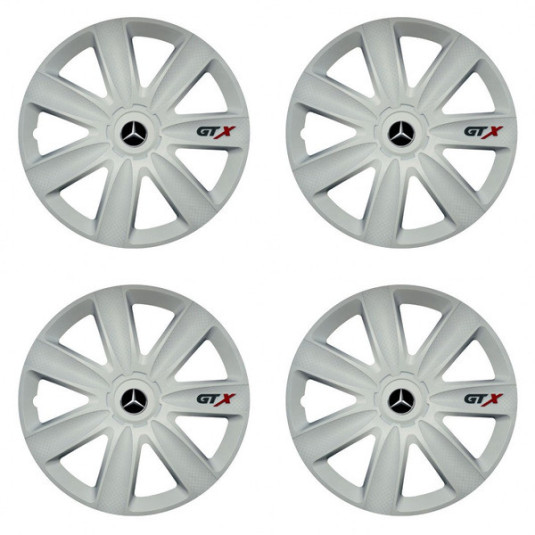 Puklice pre Mercedes 14 GTX carbon white