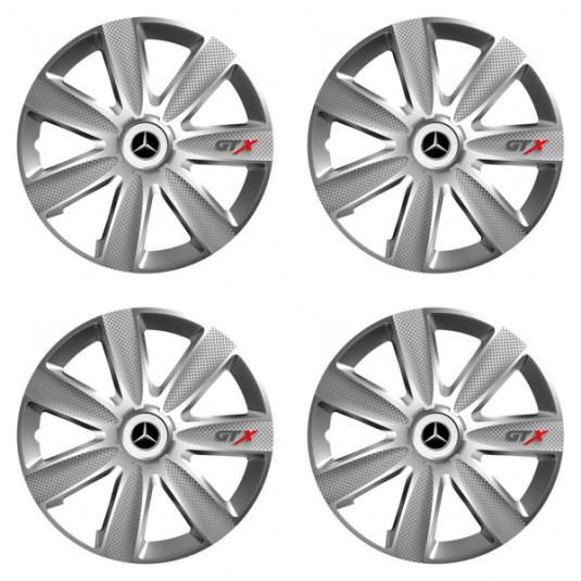 Puklice pre Mercedes 15 GTX CARBON silver