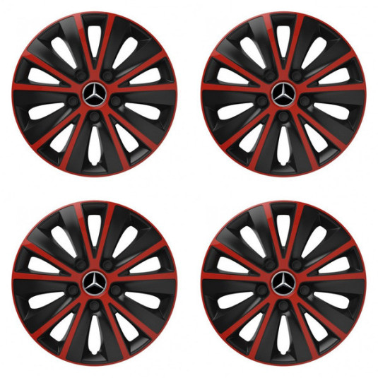 Puklice pre Mercedes 15 RAPIDE red and black