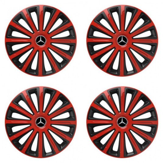 Puklice pre Mercedes 16 TREND red and black