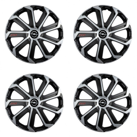 Puklice pre Opel 14 Evo black&silver