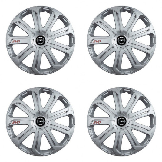 Puklice pre Opel 15 Evo silver