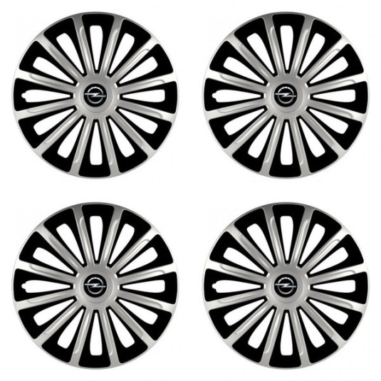 Puklice pre Opel 16 TREND silver and black