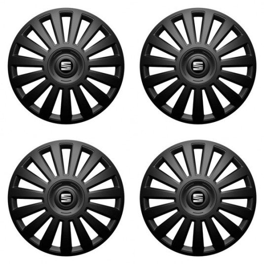 Puklice pre Seat 14 Luxury black